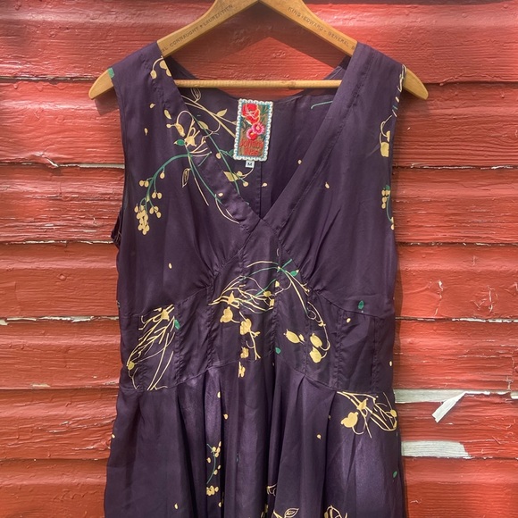 Johnny Was Silk Fit & Flare Floral Midi Dress Women's Size M - Picture 2 of 8